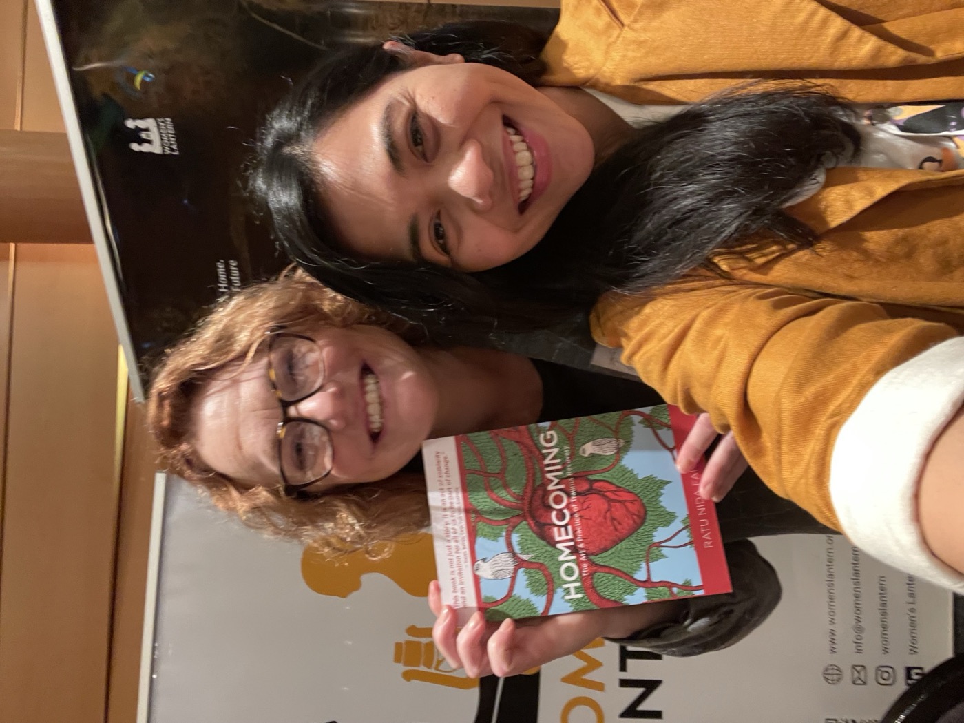 Ratu Nida with a Women’s Lantern community member holding Homecoming